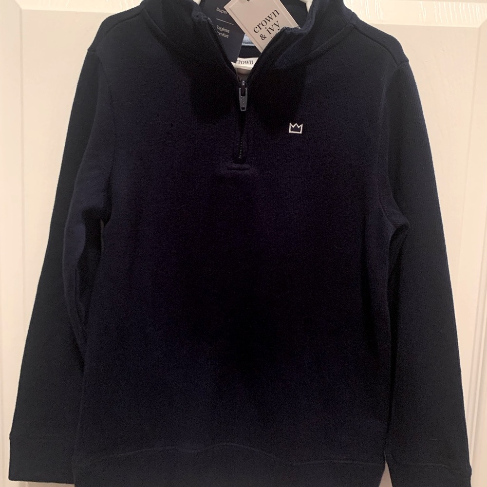 Boys Size 5 Crown and Ivy Quarter Zip Pullover